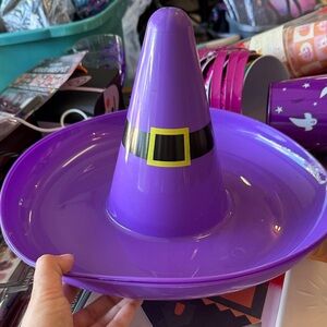 Target Purple Witch Hat Serving Bowl HALLOWEEN CANDY BOWL NEW